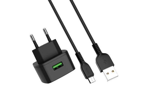 Набор зарядного устройства с кабелем C70A Cutting-edge” EU QC3.0 с одним USB портом