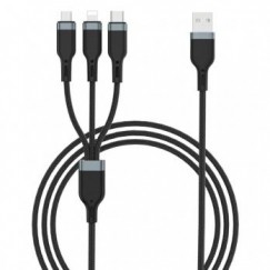 Кабель Wiwu Platinum USB-A to Micro+USB-C+iP Cable