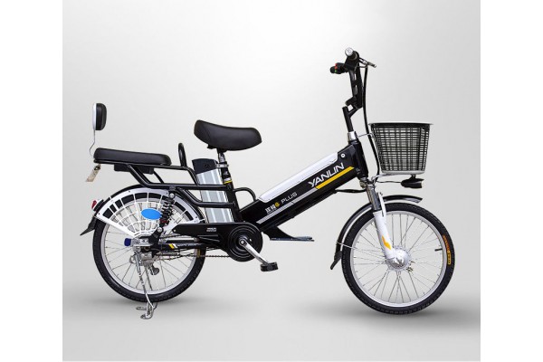 Электровелосипед с корзиной Yanlin 48V/12A с двойным аккумулятором 24A