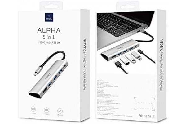 Адаптер-переходник Wiwu Alpha 5 in 1 USB-C Hub A531H