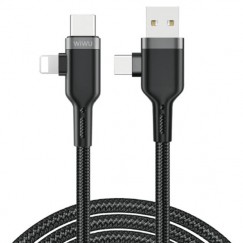 Кабель Wiwu Platinum USB-A+USB-C to USB-C+iP Wi-C015