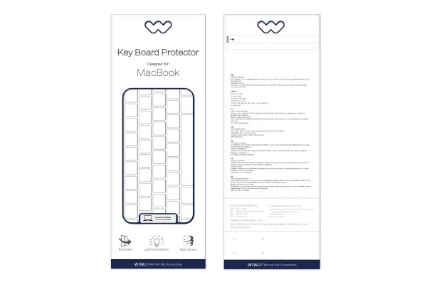 Накладка на клавиатуру Wiwu Keyboard Protector MacBook Air 13 (A1932), Pro 13/15 (A1425 / A1502 / A1398)