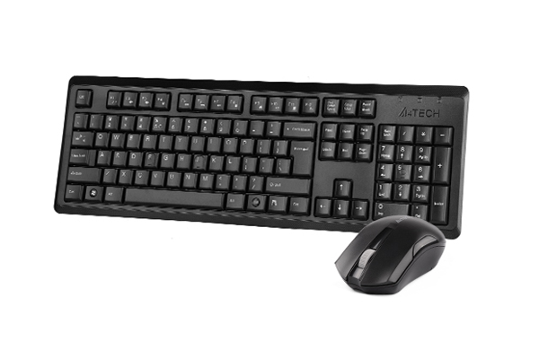 Клавиатура и мышь A4TECH 4200N (GK-92+G3-220N) V-TRACK WIRELESS KEYBOARD+MOUSE SET USB BLACK US+RUSSIAN