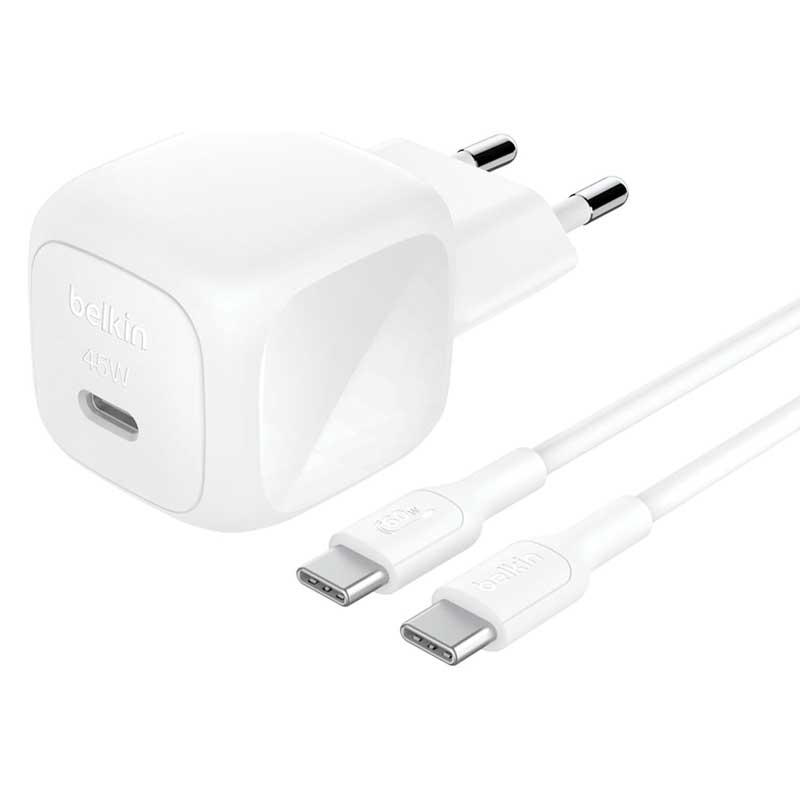 Зарядное устройство Belkin BoostCharge Compact USB-C Wall Charger 45W with Cable EU 2pin