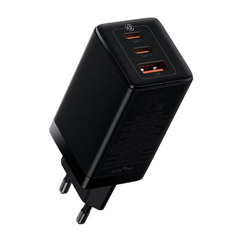 Зарядное устройство Baseus GaN3 Pro 65W 2 Type-C + 1 USB Port