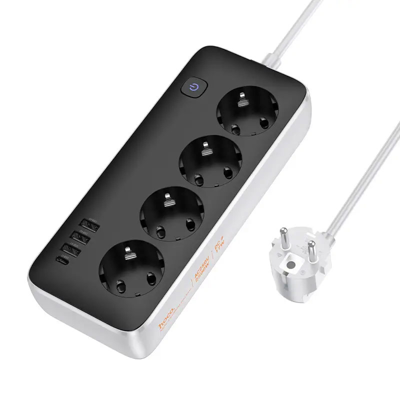 Удлинитель Hoco AC21 4 розетки + 3 USB-A + 1 USB-C (EU)