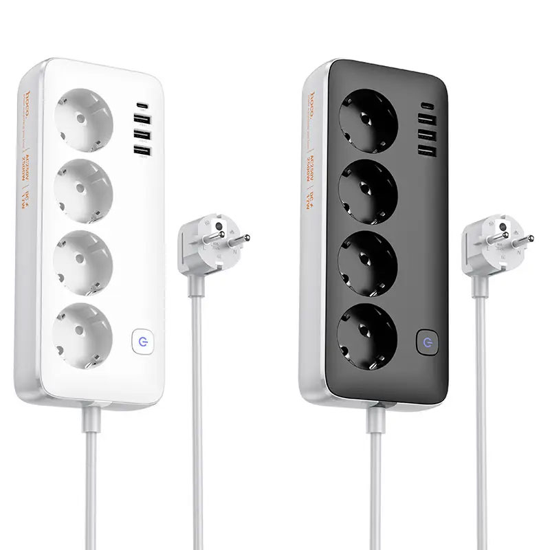 Удлинитель Hoco AC21 4 розетки + 3 USB-A + 1 USB-C (EU)