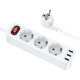 Удлинитель Hoco 3 розетки + 3 USB