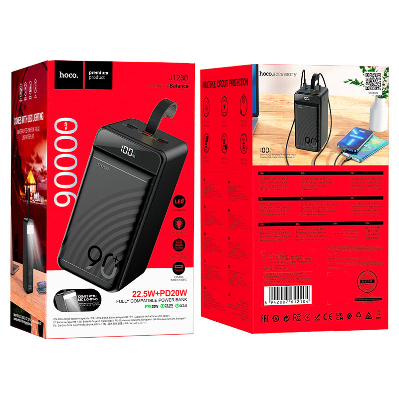 Внешний аккумулятор Hoco J123D 90000 mAh