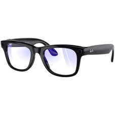 Солнцезащитные очки Ray-Ban Meta Wayfarer RW4006, Shiny Black / Clear (Blue-Violet Light Filter)