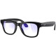 Солнцезащитные очки Ray-Ban Meta Wayfarer RW4006, Shiny Black / Clear (Blue-Violet Light Filter)