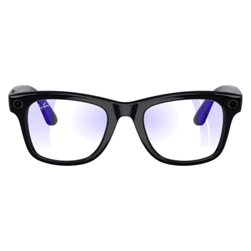 Солнцезащитные очки Ray-Ban Meta Wayfarer RW4006, Shiny Black / Clear (Blue-Violet Light Filter)