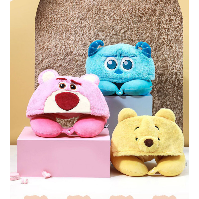 Детская подушка подголовник с капюшоном Miniso