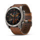 Часы Garmin Fenix 8 51mm AMOLED Sapphire Bare Titanium Black with Chestnut Leather Band