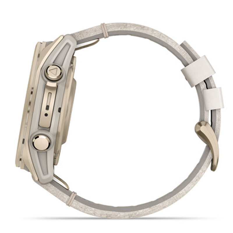 Часы Garmin Fenix 8 43mm AMOLED Sapphire Soft Gold with Fog Gray/Dark Sandstone Silicone Band