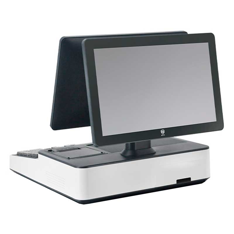 POS Моноблок с клавиатурой PSJ1000 двойной экран. 15.6-15.6 '/i5-3Gen/DDR3 8Gb/SSD 128Gb/WiFi/Lan/58 Print/Display non touch