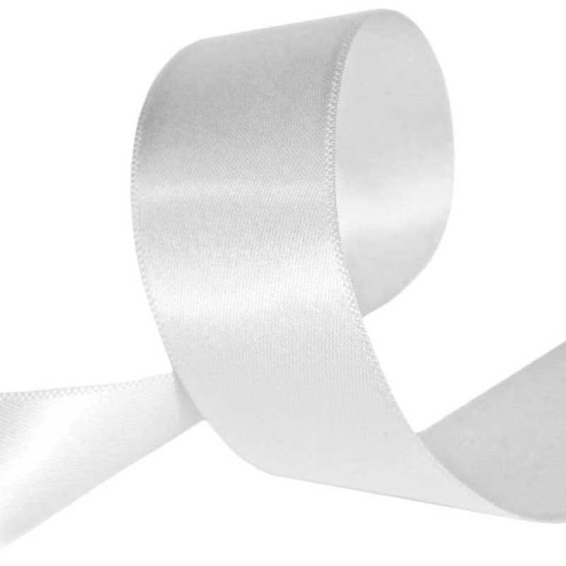 Сатин односторонние вшитые по краям белый  20*300