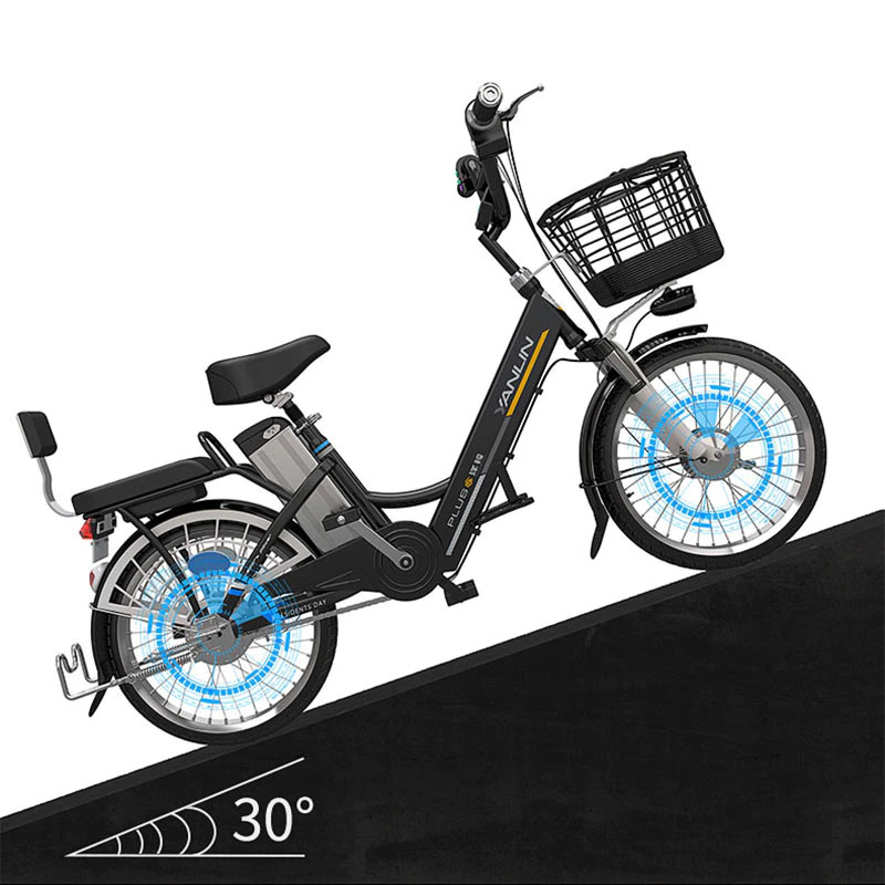 Электровелосипед с корзиной Yanlin 48V/12A с двойным аккумулятором 24A