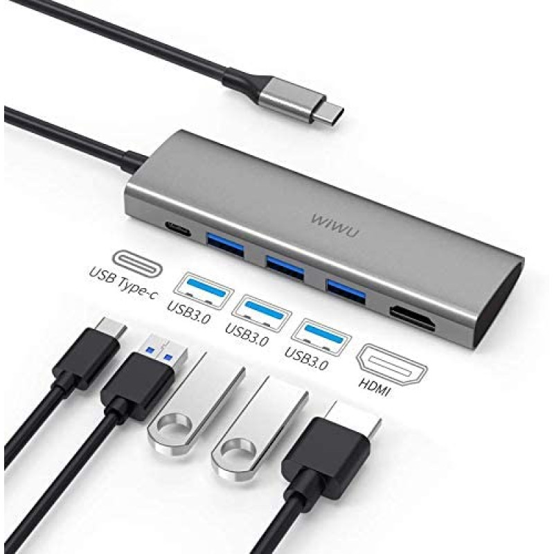 Адаптер-переходник Wiwu Alpha 5 in 1 USB-C Hub A531H