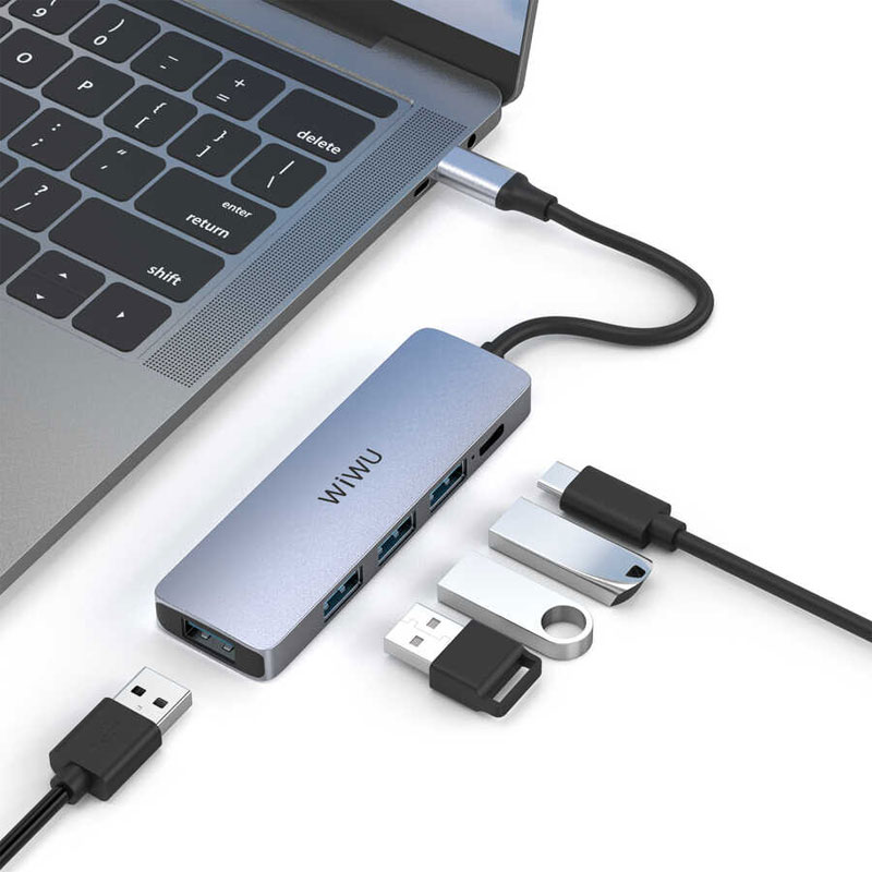 Адаптер-переходник Wiwu Alpha 5 in 1 USB-C Hub A541BC