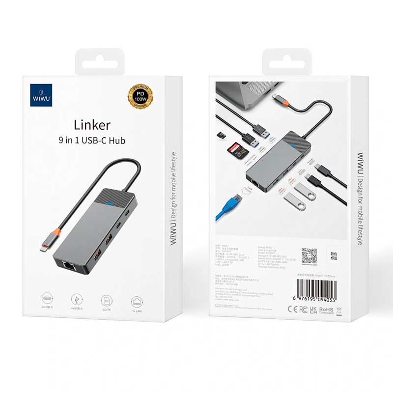 Адаптер-переходник Wiwu Linker 9 in 1 USB-C HUB
