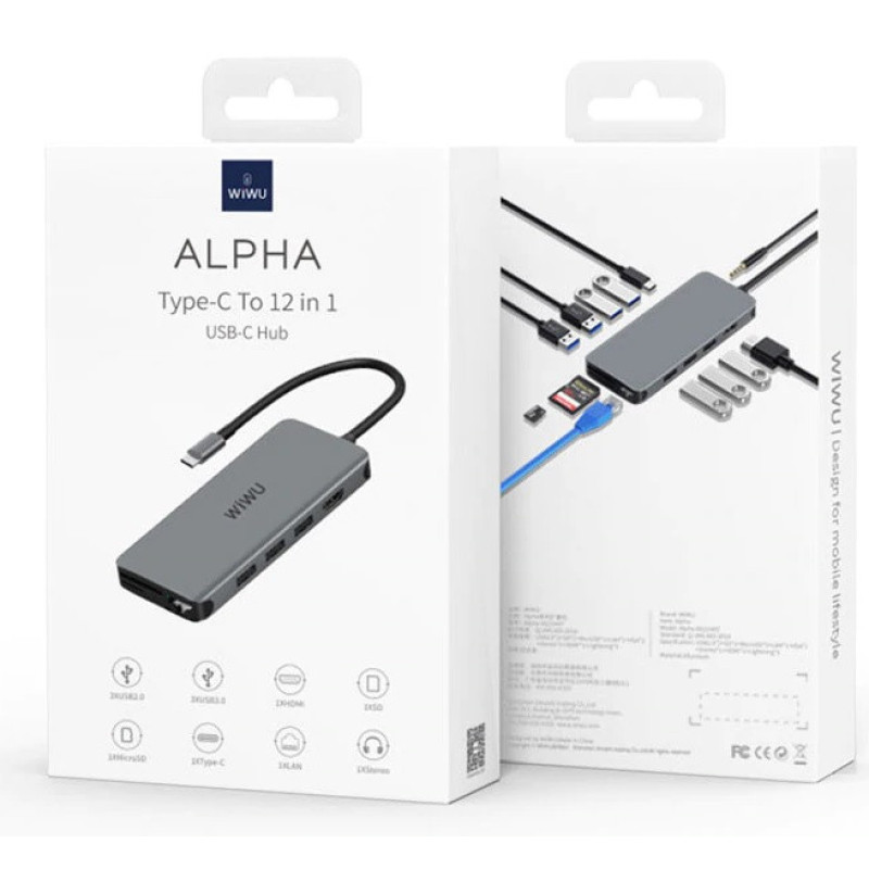 Адаптер-переходник Wiwu Alpha Type-C to 12 in 1 USB-C Hub