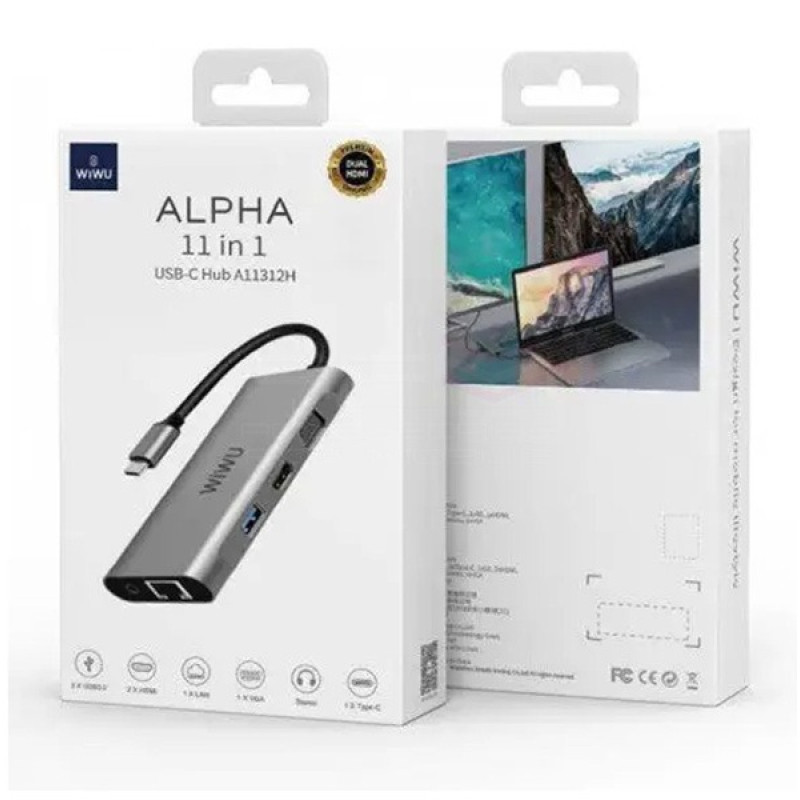 Адаптер-переходник Wiwu Alpha Type-C to 11 in 1 USB-C Hub (A11 in 1)