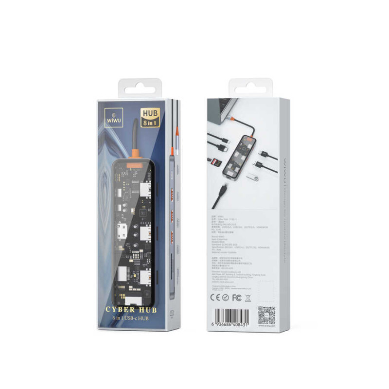 Адаптер-переходник Wiwu Cyber Hub 8 in 1 USB-C Hub