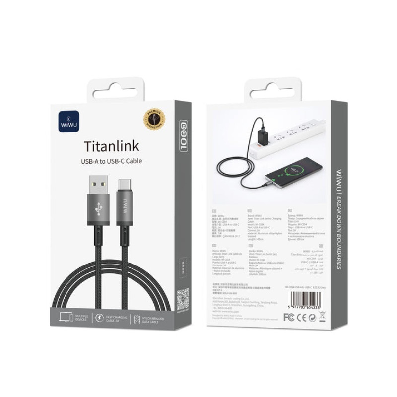 Кабель Wiwu Titanlink Series Charging Cable 1M Wi-C054 A-C