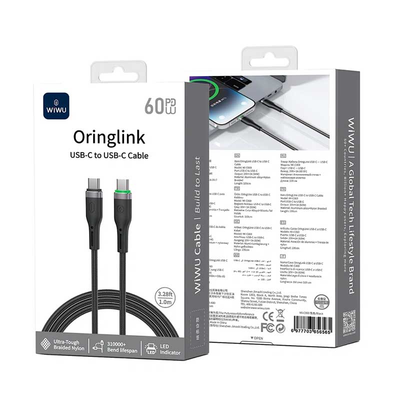 Кабель Wiwu Oringlink USB-C to USB-C (Wi-C069)