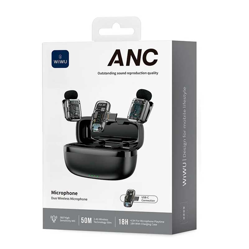 Беспроводной микрофон Wiwu ANC Outstanding sound reprodutcion quality (Wi-WM008)
