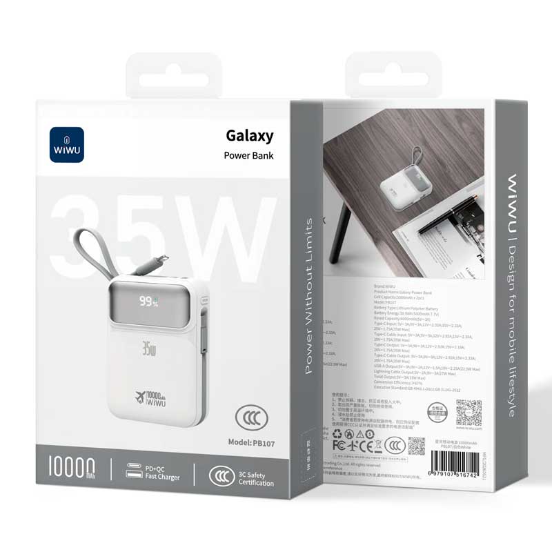 Внешний аккумулятор Wiwu 35W GALAXY Power BankPB107 10000mAh(3C)