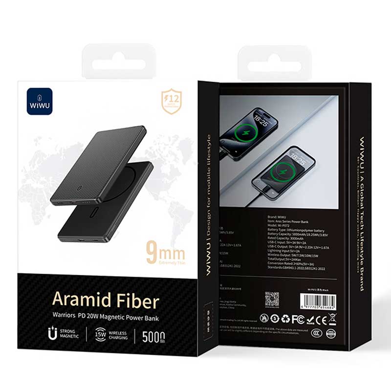 Внешний аккумулятор Wiwu Magnetic Power Bank 5000mAh Wi-P072