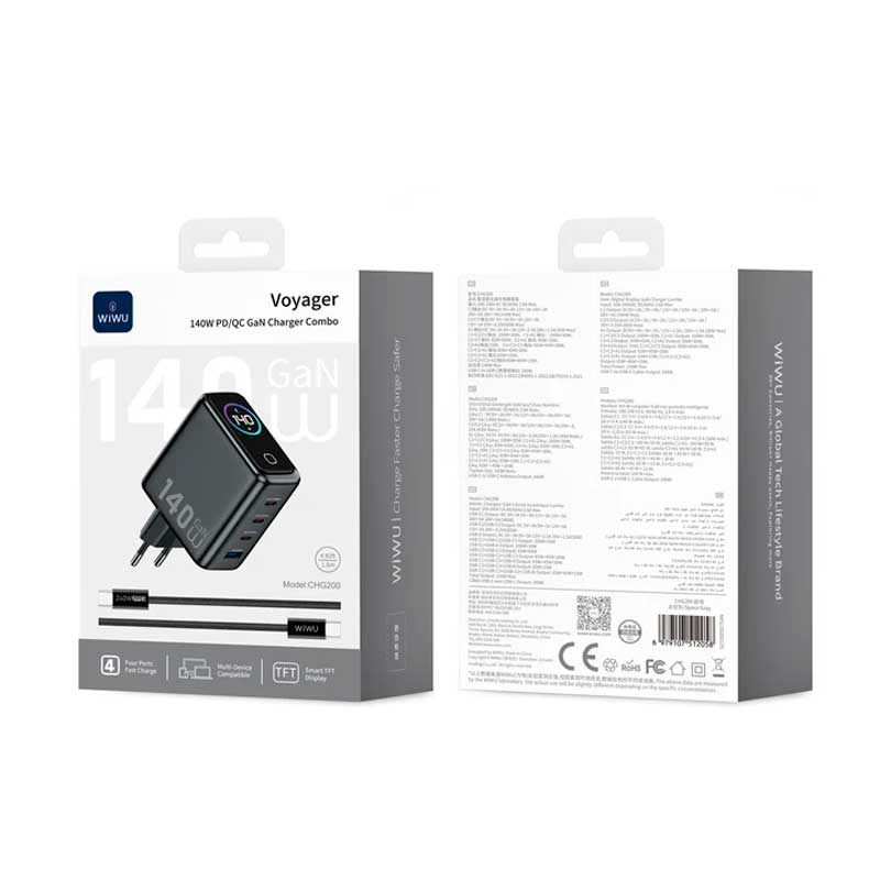 Зарядное устройство Wiwu Voyager 140W PD/QC GaN Charger Combo EU