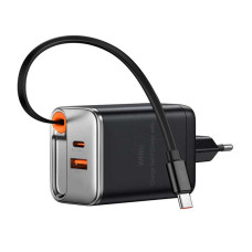 Зарядное устройство Helix GaN Faster Charger PD45W with Built in Retractable Cable 70cm Wi-G021