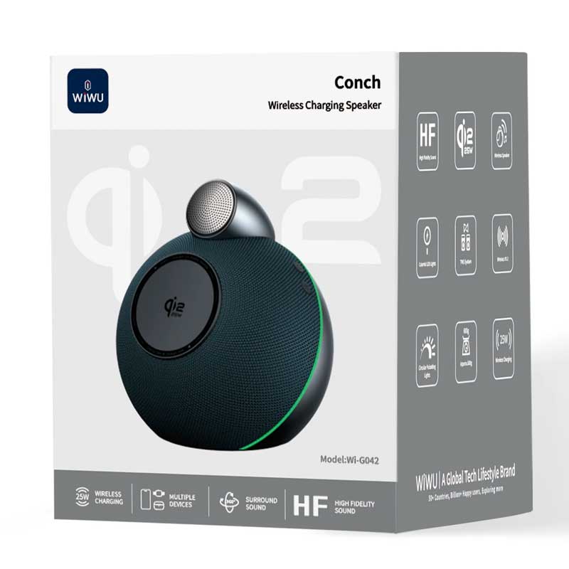 Беспроводное зарядное устройство 3 in 1Conch Wireless Charger Speaker Wi-G042