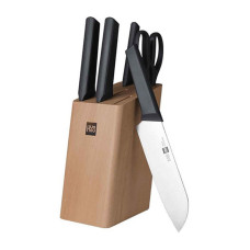 Набор кухонных ножей Xiaomi Huo Hou Fire Kitchen Steel Knife Set с подставкой (6 предметов)