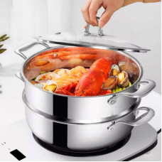 Кастрюля для супа из нержавеющей стали с пароваркой Хiaomi Mensarjor Stainless Steel Steamer