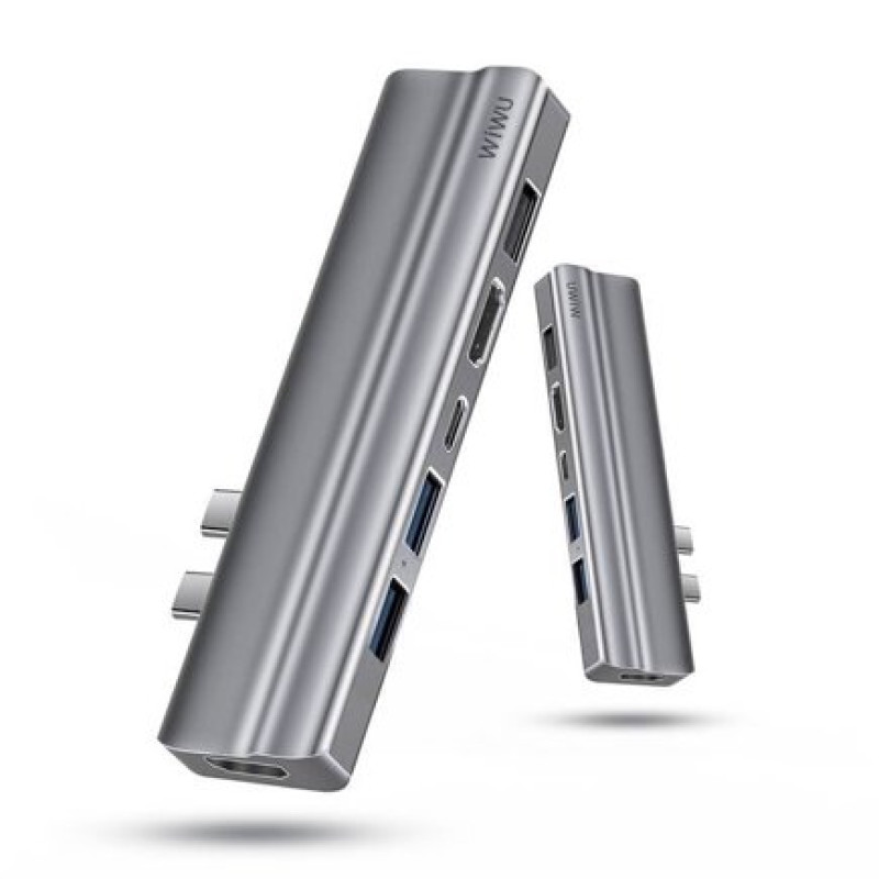 Адаптер-переходник Wiwu Adapter USB Type-C 8 in 1 T9 для Apple Macbook