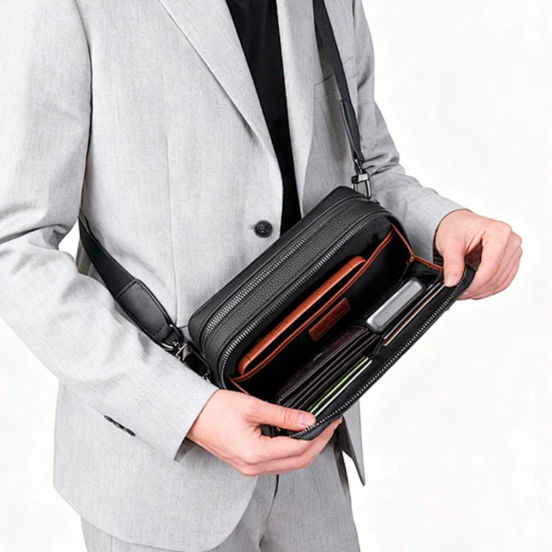 Сумка Wiwu Master Genuine Leather Fingerprint Lock Crossbody Bag