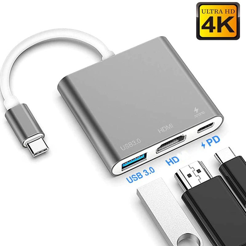 Универсальный адаптер c Type-C на USB/HDMI/Type-C