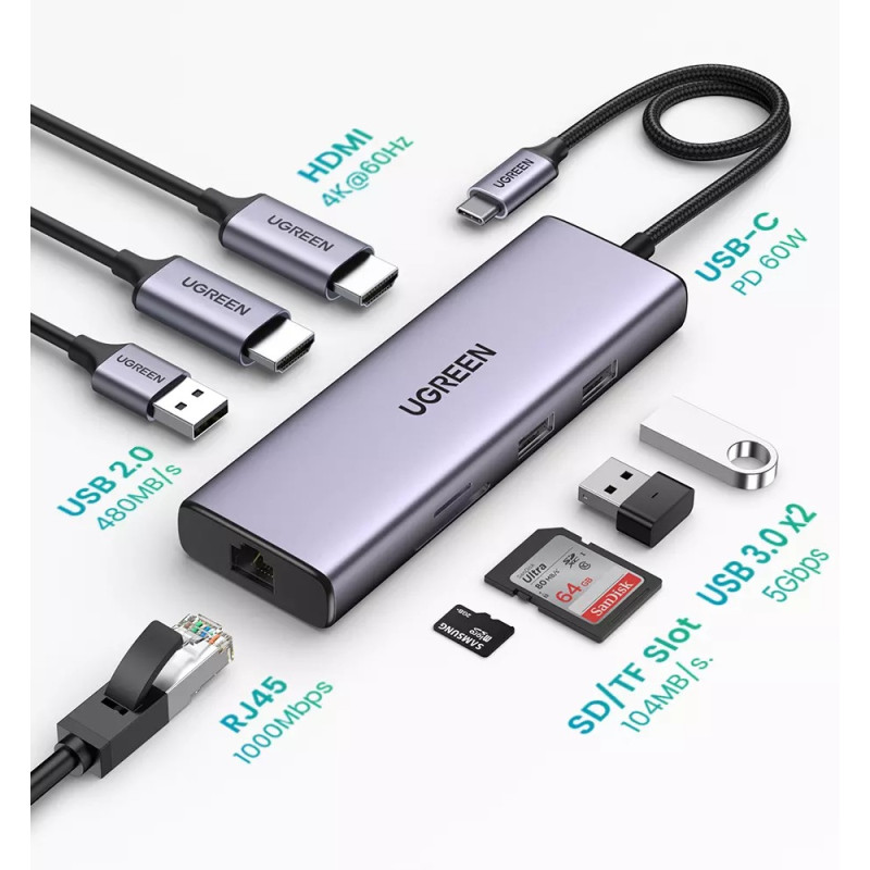 Универсальный адаптер UGreen Dock Adapter (CM512/20954)