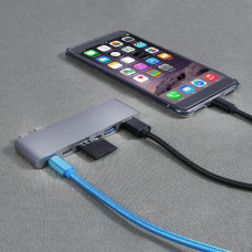 Универсальный адаптер c Type-C на 2xUSB/1xmicroSD/1xSD/2xType-C