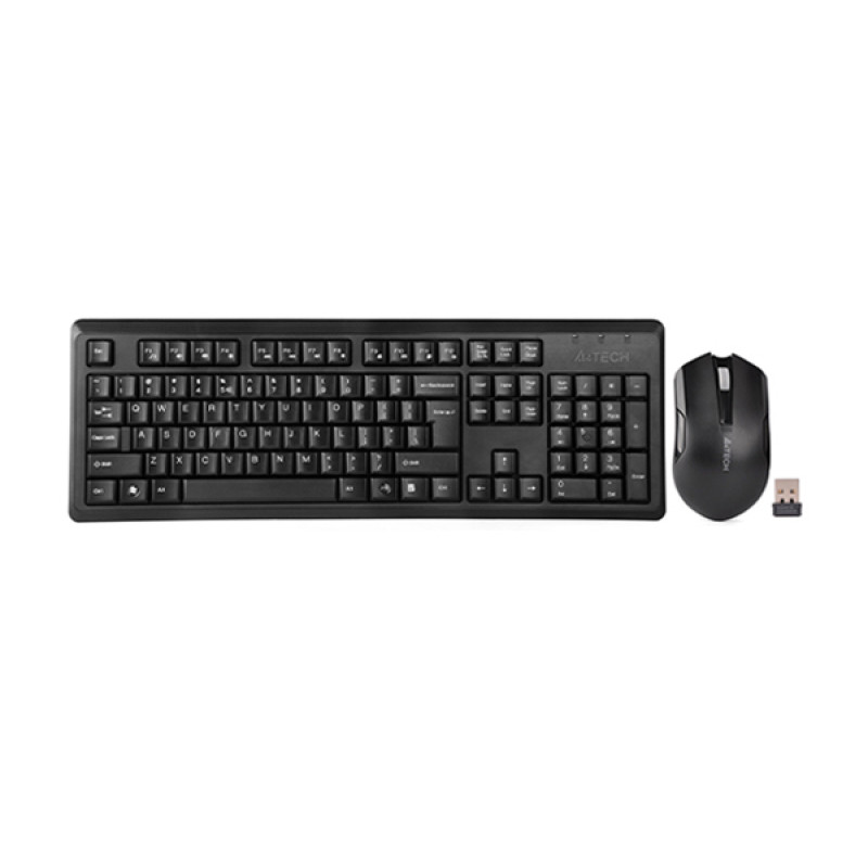 Клавиатура и мышь A4TECH 4200N (GK-92+G3-220N) V-TRACK WIRELESS KEYBOARD+MOUSE SET USB BLACK US+RUSSIAN