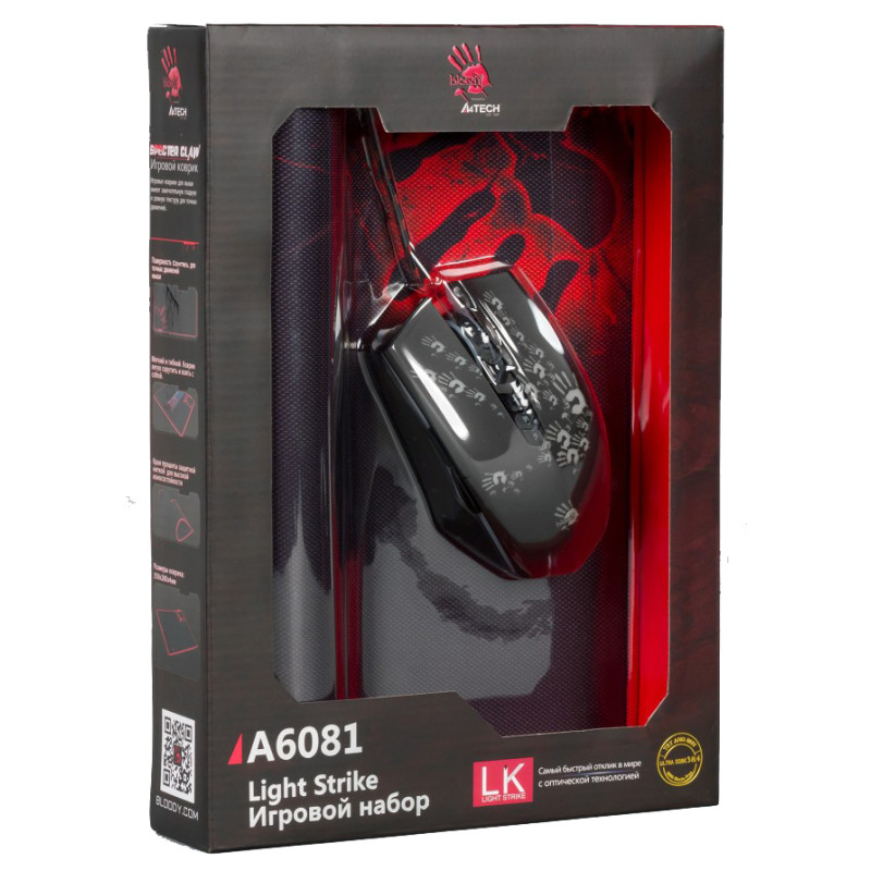 Игровая мышь A4Tech Bloody A6081 USB + Коврик