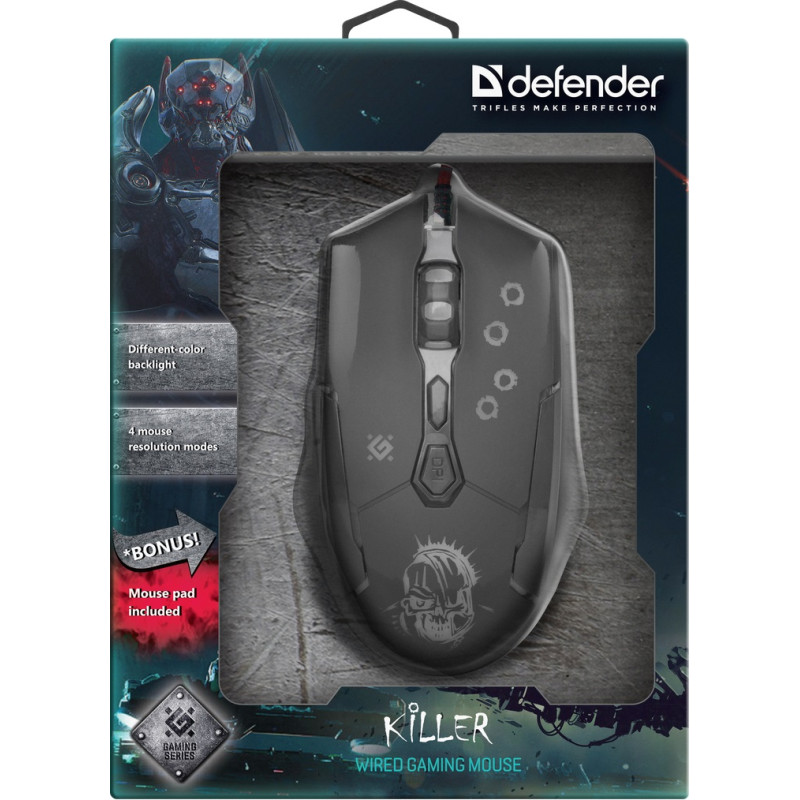 Проводная игровая мышь Defender Killer GM-170L (+ коврик)