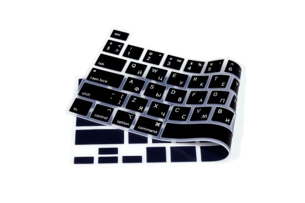 Накладка на клавиатуру MacBook Pro 13/16 c TouchBar черная с русскими буквами