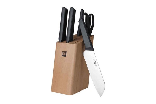 Набор кухонных ножей Xiaomi Huo Hou Fire Kitchen Steel Knife Set с подставкой (6 предметов)