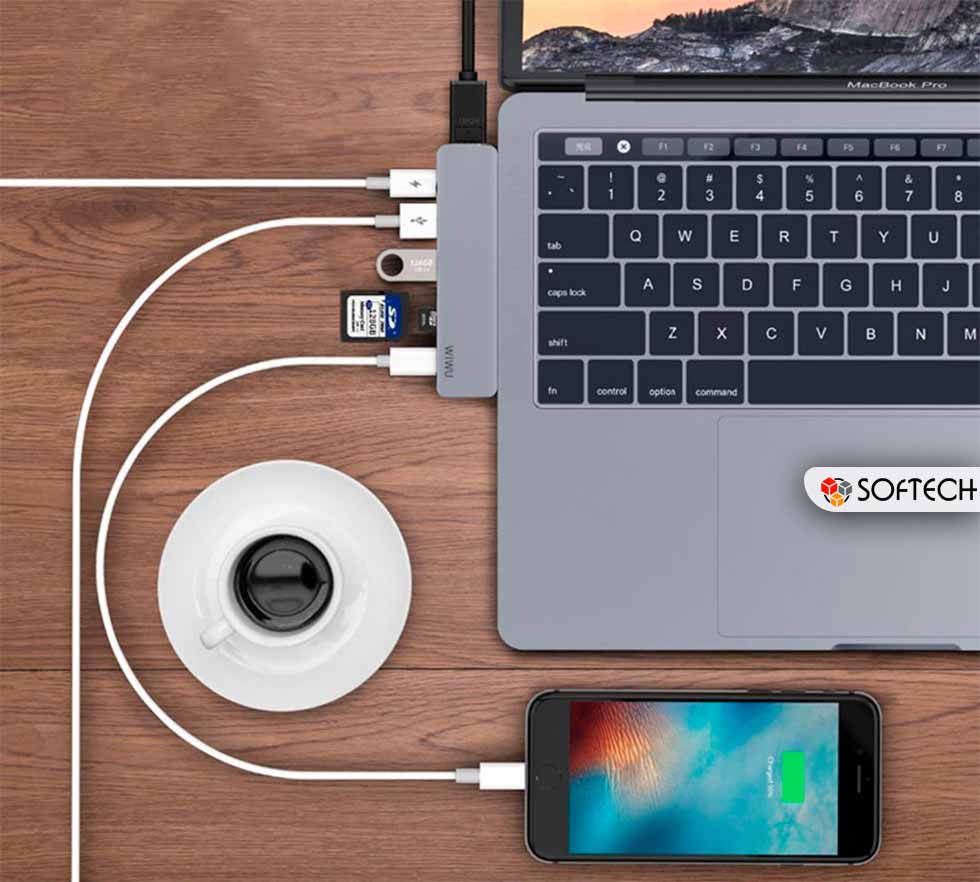 ✓Адаптер-переходник USB Type-C 7 in 1 T8 для Macbook в Бишкеке