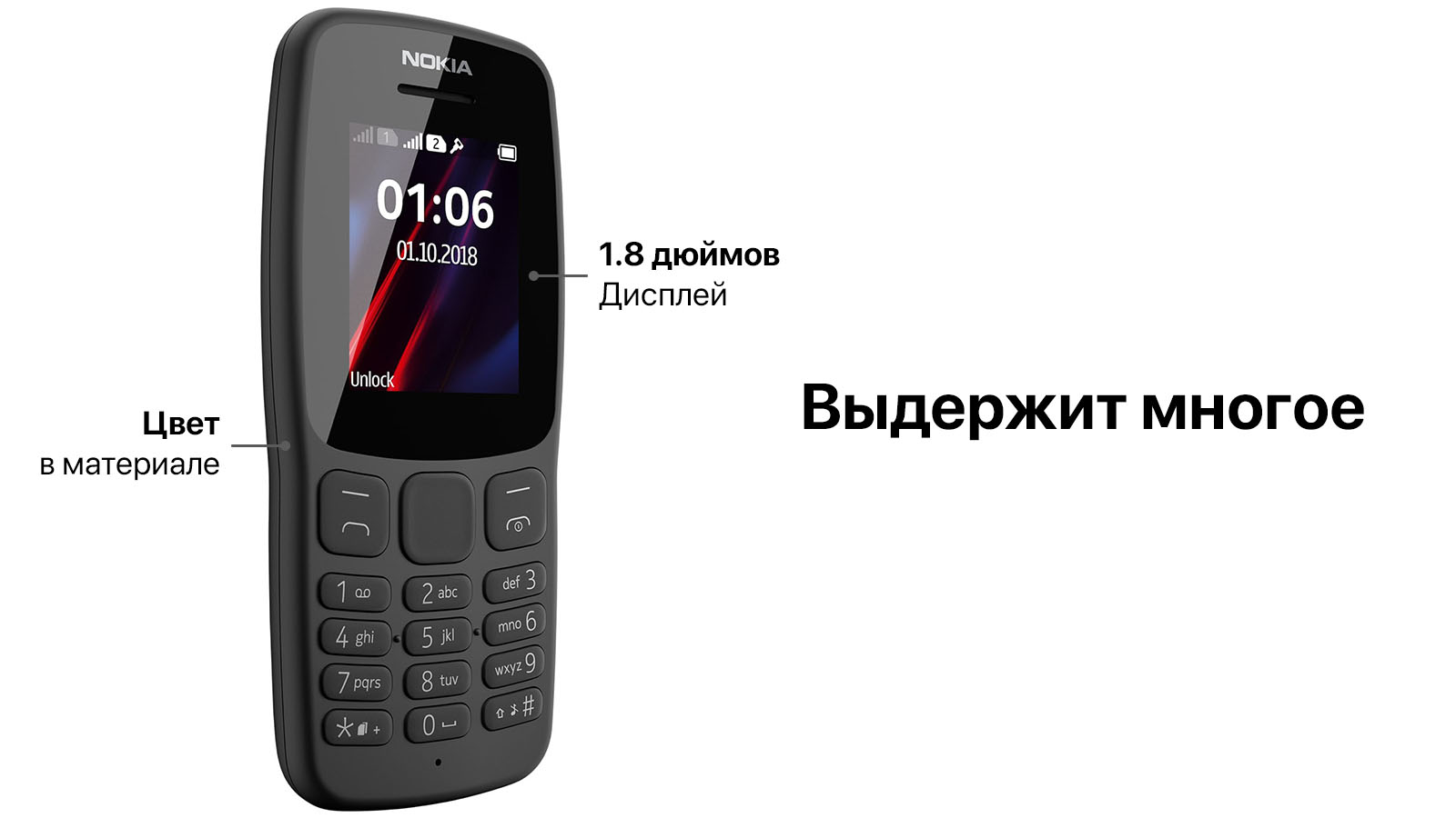 ⚡Кнопочный телефон Nokia 106 DS купить в Бишкеке - SOFTECH.KG